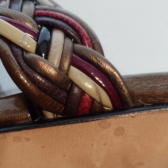 Brighton Fiji Women's Double Cable Strap Slip-On Casual Heel Sandals Sz 8.5 - Picture 16 of 16